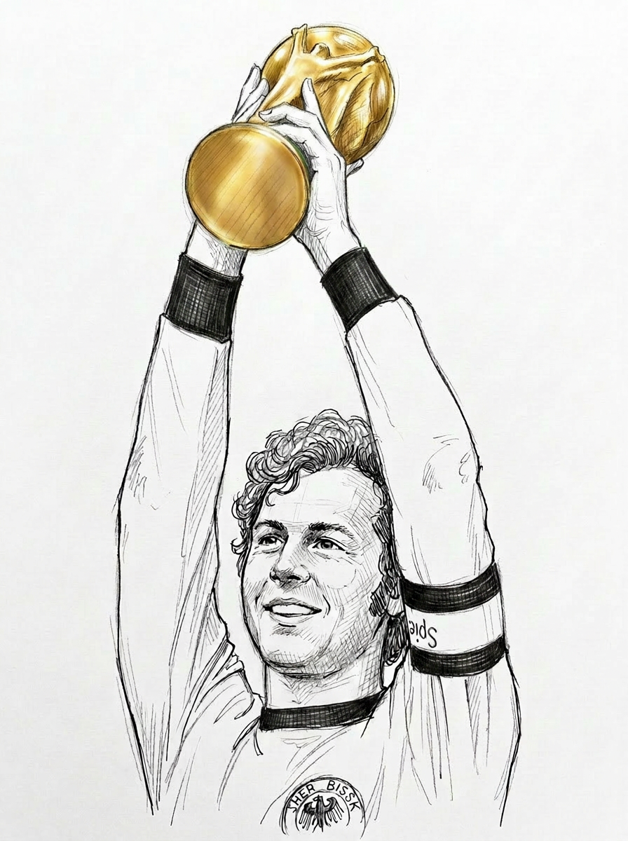 Sketch of Franz Beckenbauer