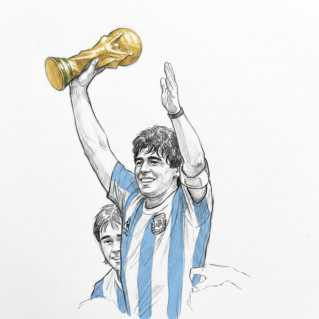 Sketch of Diego Maradona