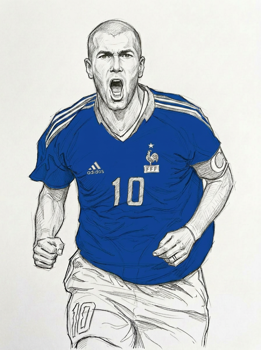 Sketch of Zinédine Zidane